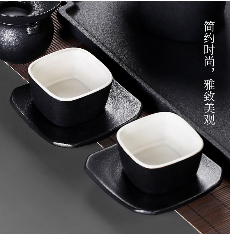 Kung fu tea set single sample tea cup tea cup Japanese coarse pottery cup mat heat cup a master cup bowl suit