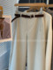 Elongate the proportion! South Korea’s Dongdaemun temperament wears straight-cut slim casual pants with belt for women 2025 autumn