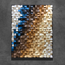 Colored wooden acoustic diffusion panel three-dimensional sound-absorbing painting music studio live broadcast room background decorative painting customization
