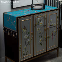 New Chinese shoe cabinet cover cloth tablecloth table flag dust cloth dust cover living room rectangular fabric wardrobe bucket cabinet cover towel