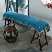 Guzheng dust cover cloth new Chinese style thickened cotton and linen embroidered flower bird piano cloth 163cm165cm universal