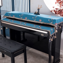 New Chinese piano cover half cover Chinese style cotton linen piano towel full cover dustproof piano stool cover piano cloth cover cloth