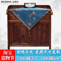 Chinese tea table tablecloth Chinese style cover cloth Dresser Bucket cabinet cover Bedside table edge a few cotton linen tablecloth cover towel table mat