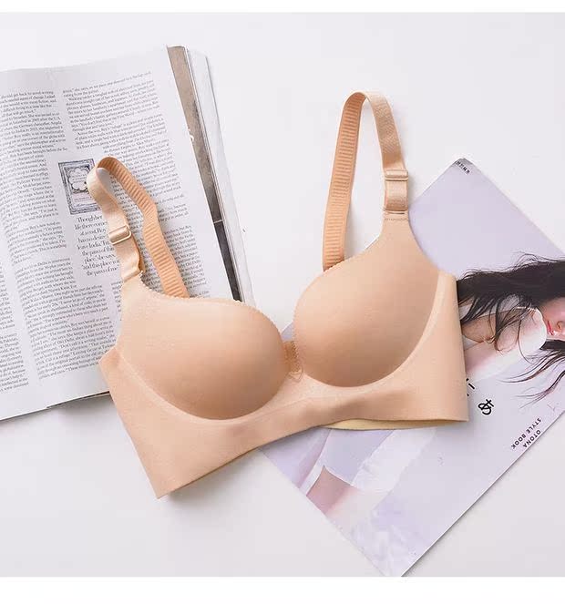 [đồ lót đĩa nhỏ] H ~ 4 B cup Không có vòng thép cô gái đồ lót một mảnh mà không có dấu vết bên thu thập áo ngực thoải mái áo bra