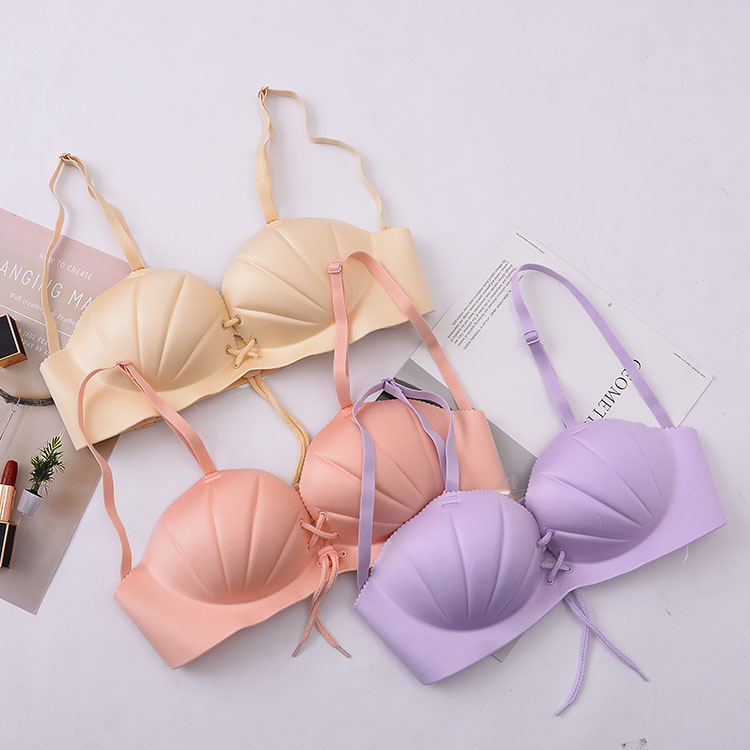 F ~ 12 ABC Cup Nửa Cup Thu Thập Áo Ngực Liền Mạch Cô Gái Làm Đẹp Trở Lại Strapless Đồ Lót Vô Hình Shell Bra