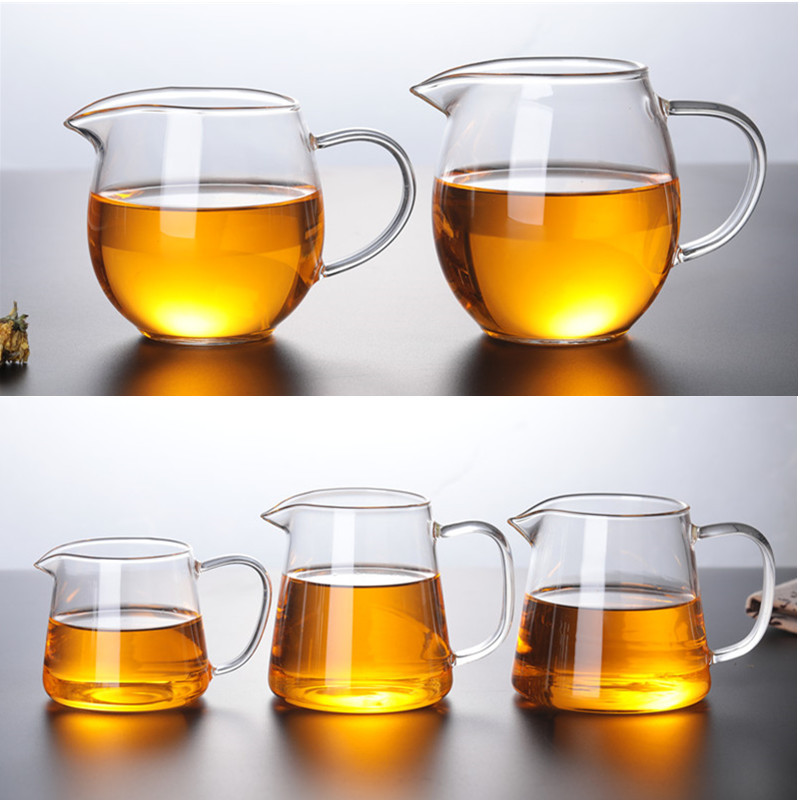 Glass fair cup tea leakage integrated suit thickened heat resistant tea sea sub-tea ware big tea ware tea set accessories Home