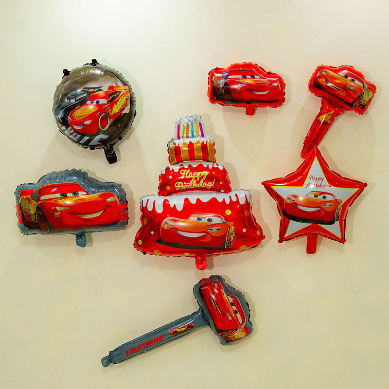 Disney Car McQueen Mcqueen Theme Aluminum Film Boy Birthday Placement Balloon Children Party Dress