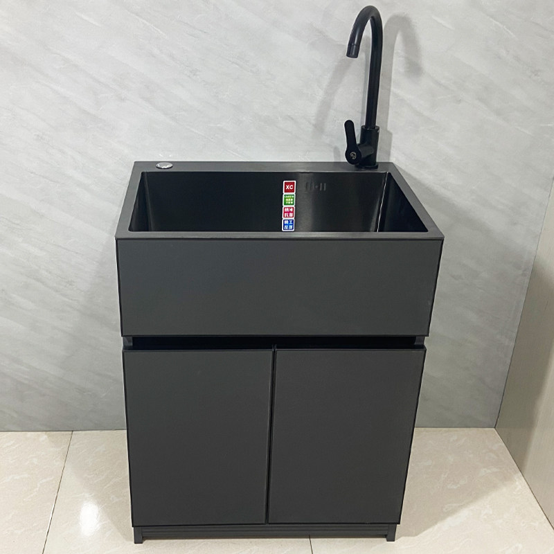 304 Stainless Steel Handwashing Pool Balcony Space Aluminum Laundry Cabinet Floor Outdoor Wash pool table Home One bathroom-Taobao