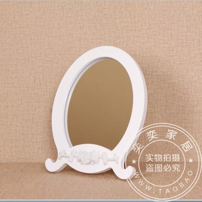 Gương trang điểm gương trang điểm phong cách Hàn Quốc đơn giản sân vườn gỗ trắng chạm khắc gương nhỏ Mua hai trừ 2 nhân dân tệ - Gương gương trang trí decor