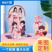 Yuecheng heart acrylic rocking music humanoid standing card custom diy Ferris wheel animation cartoon keychain customized