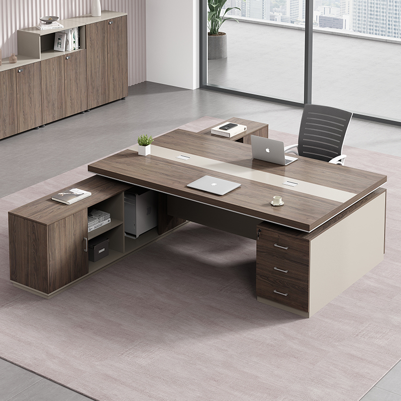 Double Desk, Simple Modern Financial Desk, Staff Desk, Boss Office Computer Desk and Chair Combination