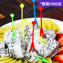 Disposable fruit fork OK fruit fork Color fruit fork Plastic fruit sign food fork 7000 pcs