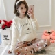 Bộ đồ ngủ nhung mùa đông và nhung san hô mùa đông dài tay dày ấm áp cộng với nhung phiên bản Hàn Quốc của bộ đồ dịch vụ nhà flannel dễ thương thời trang mặc nhà