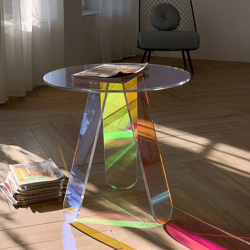 Nordic colorful acrylic coffee table light luxury net red decoration creative simple sofa side table transparent table furniture