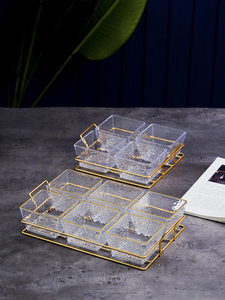 Scandinavian Ins Plastic Tray Bar KTV Foot Bath Beauty Salon Commercial Swing Plate Acrylic Snack Dish Compartment Tray