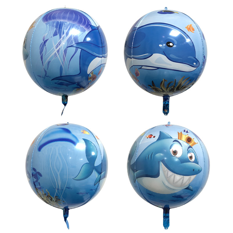 22 inch ocean world cartoon balloon 4d aluminum film watermelon series children's birthday party aluminum foil ball decoration arrangement