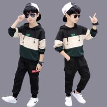 Boys suit spring and autumn children in the childhood sports long sleeves two pieces of handsome ocean gas leisure tide