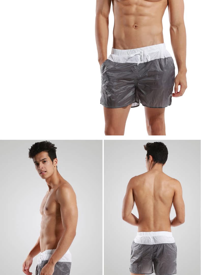 Desmiit quần đi biển gợi cảm nam thoáng khí ba điểm quần short thể thao nhà bơi quần nam thời trang mùa xuân nóng - Quần bãi biển 	quần đi biển con vịt	