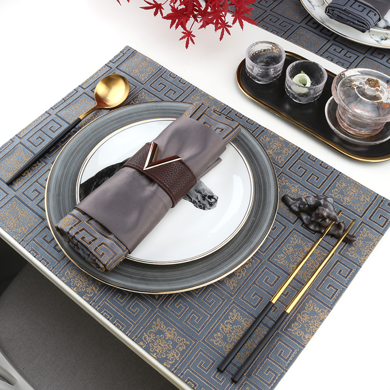 Western placemat hotel special Chinoiserie bowl mat tableware mat home light luxury new Chinese insulation mat table mat table mat