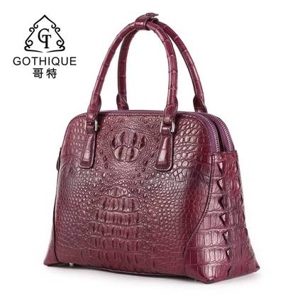 哥特正宗泰国鳄鱼皮女手提包真皮女包时尚欧美