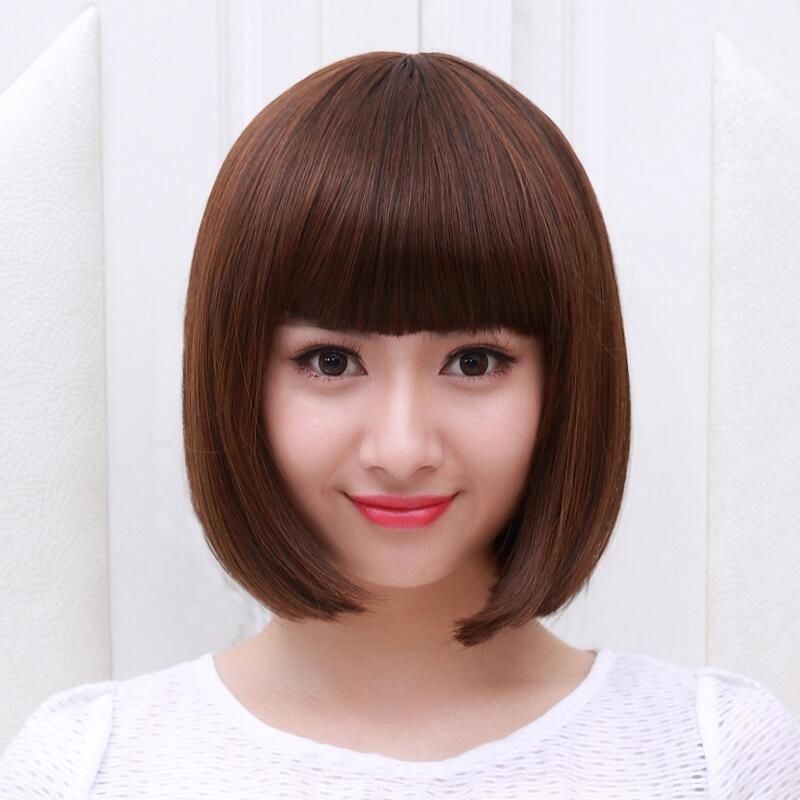 Wig female short hair face repair fluffy natural realistic fashion handsome bobo head bobo head Korean short hair
