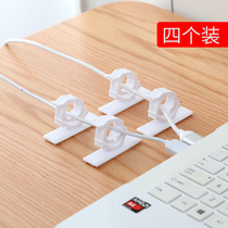  Simple wire clip Single toothbrush holder Network cable holder hook Computer wire strapping clip sticky hook 4pcs