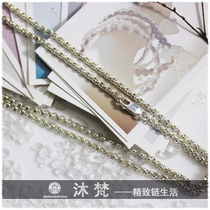 Thai Buddhist necklace jade pendant jade pendant male and female length 925 pure silver chain sub O word chain Buddha medal hanging chain brief plus coarse