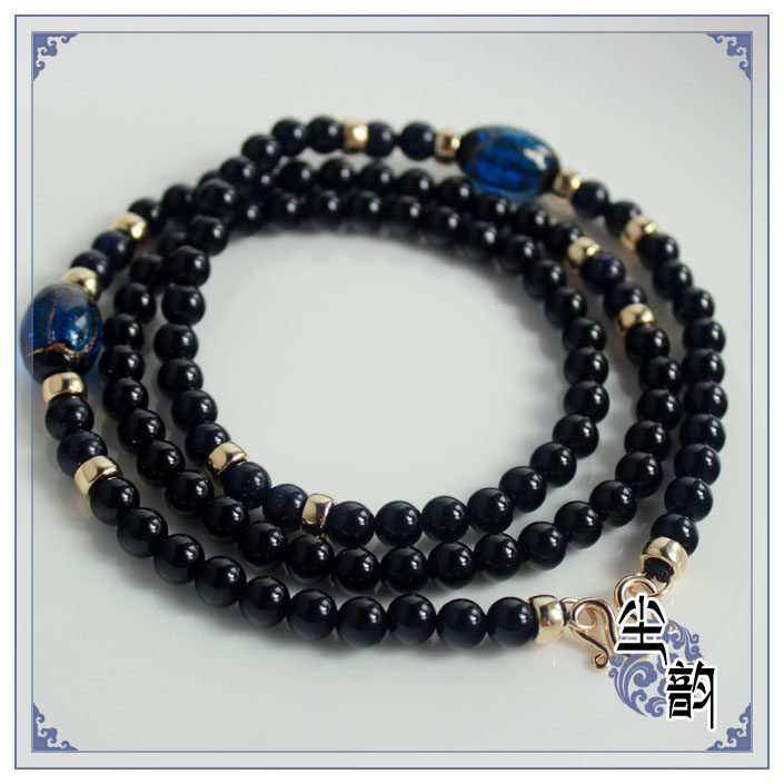 Original high-end 14K gold Buddha brand chain Thailand natural black onyx necklace men and women hanging chain does not fade