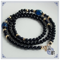 Original upscale 14K Baugold Buddha medal chain Thai natural Black Manau necklace with male and female hanging chain not to fall color