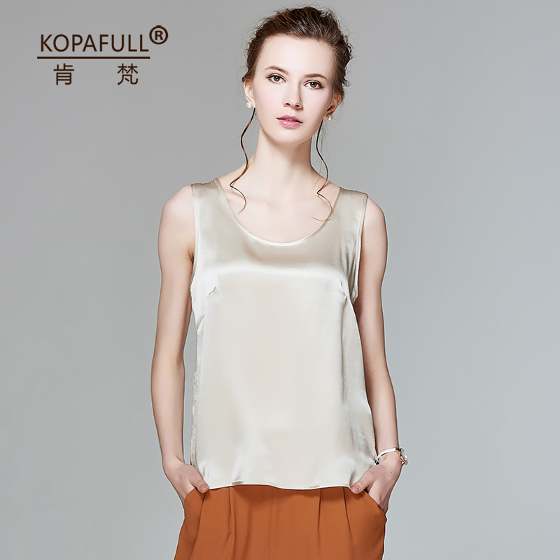 Silk Vest for Women, Summer Heavy Silk Top, Large Size Loose Silk Shirt, Sleeveless Mid-Length Camisole