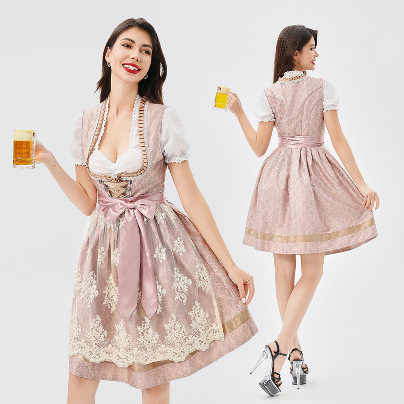 Munich Carnival Bavarian Women's Traditional German Oktoberfest Costume Dirndl Dress Performance Costume