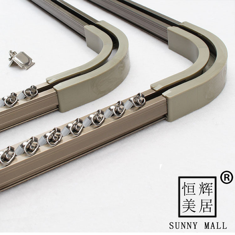 Constant Glow Curtain Track Heavy Straight Rail Bendable Window Curtain Rod Thickened Aluminum Alloy Roman Rod Rail Single Track Double Track