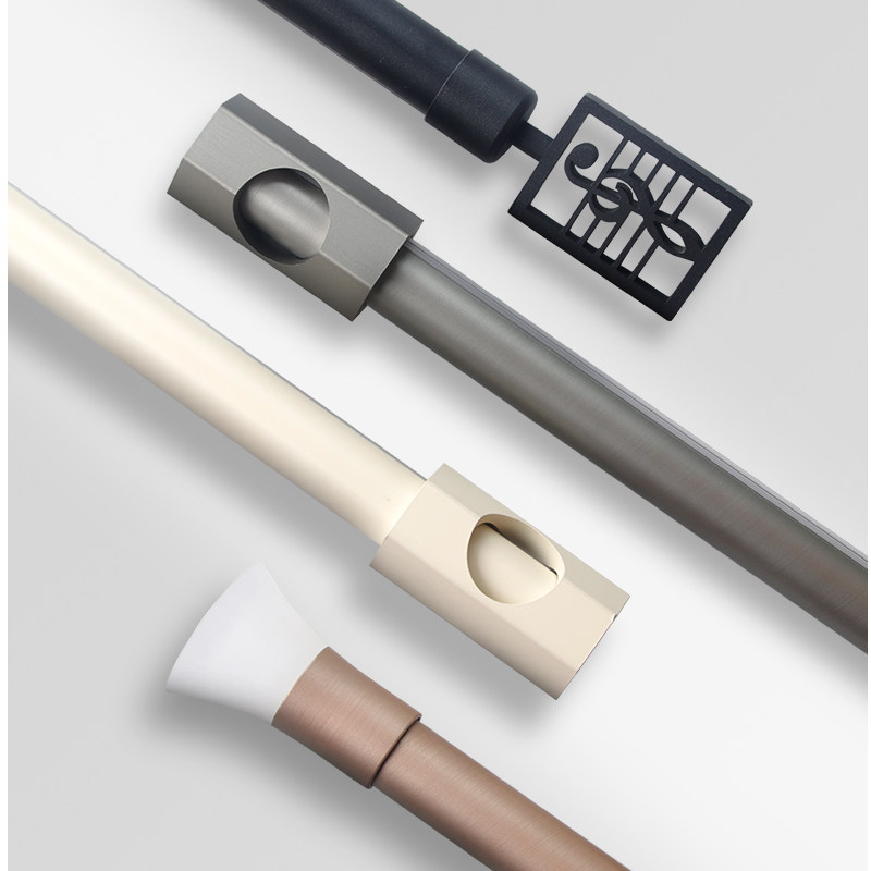 Henghui Light Luxury curtain rod thickness aluminum alloy Nordic silent rod rod single double rod top mounted