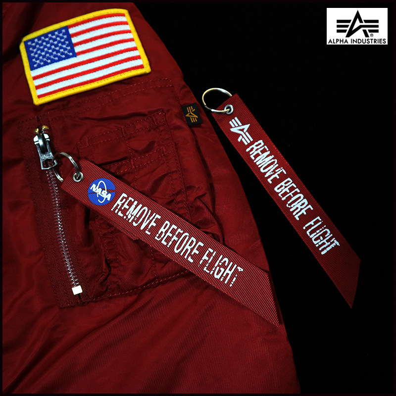 Alpha MA1 Flight Jacket Arm Accessories Flutter with NASA Space Agency REMOBEFOEFLIGHT