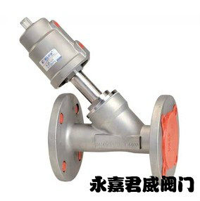 Full 304 stainless steel pneumatic angle seat valve corrosion resistant high temperature steam flange angle seat valve DN25 angle seat valve