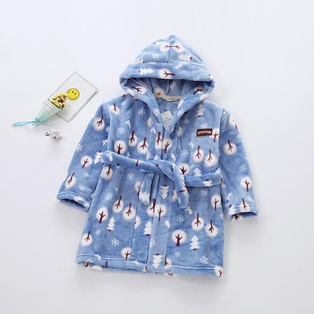 Children's flannel suede Bathrobes Autumn winter New new male girl Coral Suede Home Bath Clothes Baby Boy Sleeping Robe
