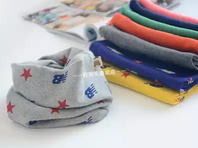 Baby cotton bib autumn and winter Korean version of the new children's warm scarf boys and girls cotton knitted full printing neck cover