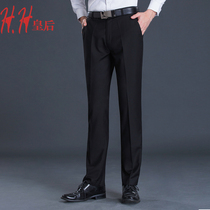 Mens trousers spring and summer slim thin dress professional business leisure youth straight black loose size trousers