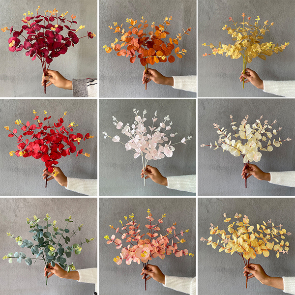 Eucalyptus Leaf Grass Wedding Artificial Green Plant Lysimachia Christinae Wedding Flower Arrangement Decorative Grass Green Leaf Hotel Layout Decoration Props