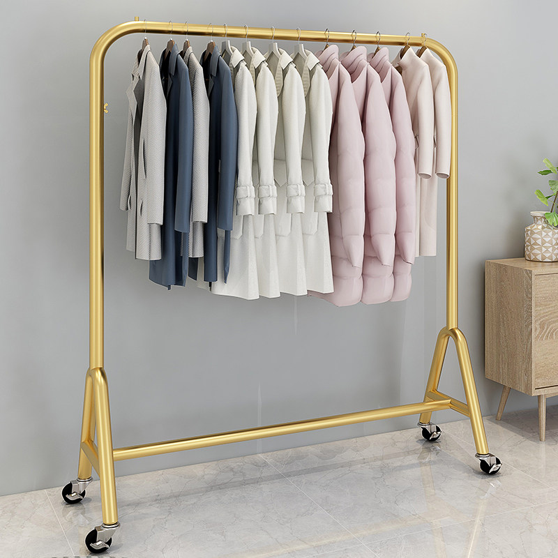 Light luxury hangers household floor-to-ceiling bedroom drying rack clothes bar balcony storage small coat rack hangers