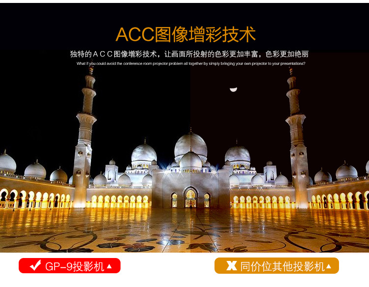 轰天 炮 Máy chiếu GP9 HD Máy chiếu mini thông minh Android Máy chiếu WiFi không dây Điện thoại di động có cùng màn hình - Máy chiếu