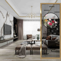 Modern simple art glass partition living room custom shoe cabinet entrance entrance double-sided frosted light