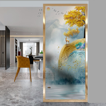 Nordic art glass screen decoration living room bedroom blocking double-sided partition light luxury transparent porch Wall lucky deer