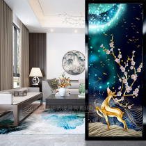 Modern minimalist dining living room art glass partition screen decoration light luxury waterproof porch wall shielding rich and auspicious