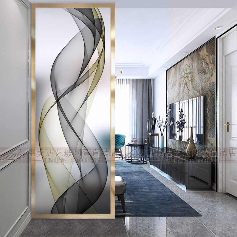 Modern minimalist entrance screen partition living room light and luxurious glass decoration sheltering home Xuanguan Nordic small family type wall