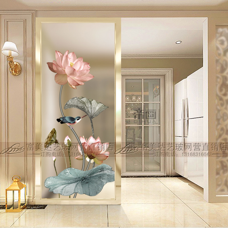 Modern Minimalist Living Room Compartment Frosted Euphotic Art Glass Screens Customised Shoe Cabinet Process Make-up Room Shifting Doors