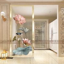 Modern simple living room partition frosted translucent art glass screen custom shoe cabinet process bathroom sliding door