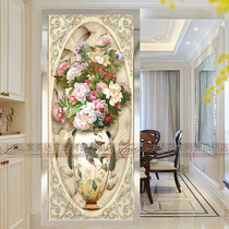 Nordic modern decorative porch background wall art glass living room screen double-sided decorative partition wall mural customization