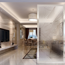 Simple art glass screen background wall Entrance living room shoe cabinet Frosted translucent partition Craft glass European style