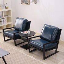 Nordic Single Sofa Chair Sloth Man Leaning Back Chair Modern Genuine Leather Small Family Type Bedroom Balcony Simple Solid Wood Casual Chair